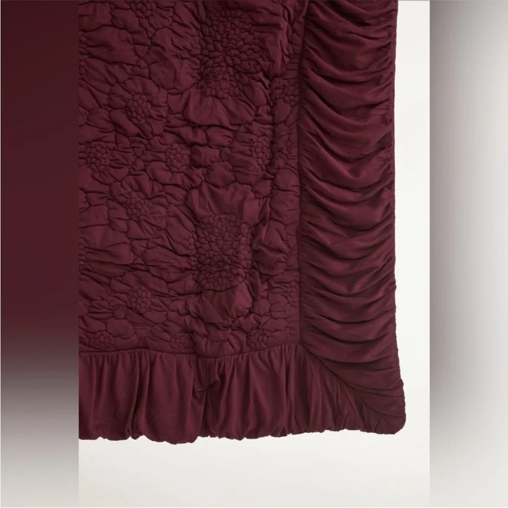 Anthropologie Quilted Bedspread in Wine color